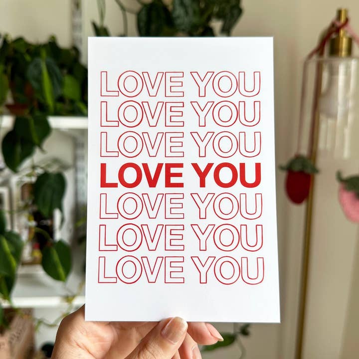 lu bremer design - Wholesale Art Print - love you mini art print - 4x6 postcard size