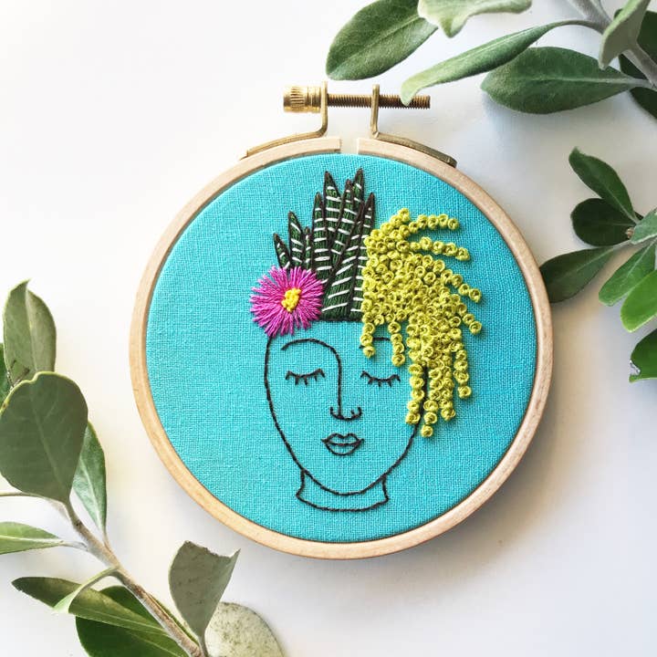 Rosanna Diggs Embroidery – Großhandel Kreuzstich-/Stickzubehör – Modernes Stickset, Plant Lady DIY Komplettset1