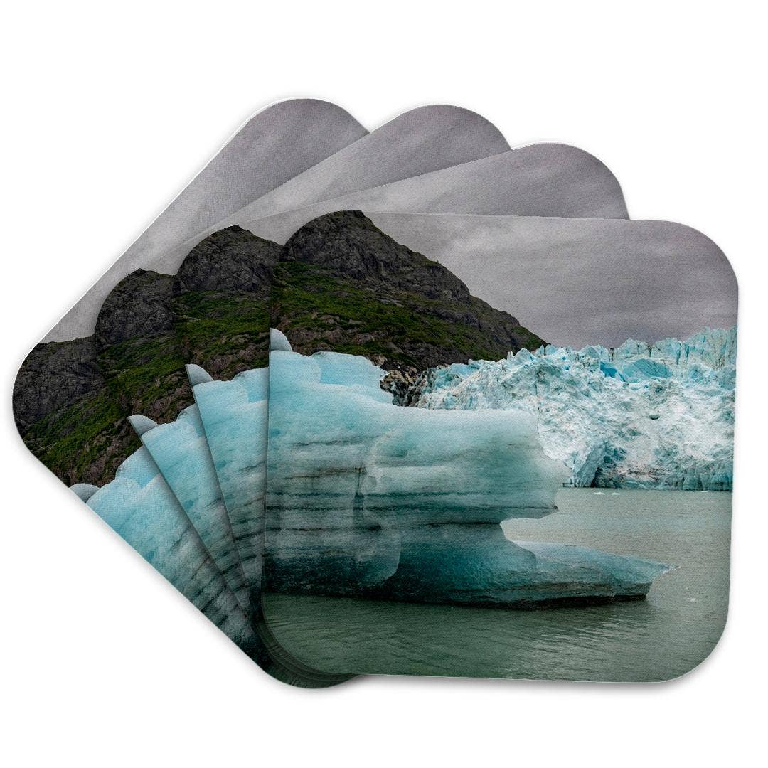 3dRose - Wholesale Onderzetters - 3dRose, IJsbergen van de Margerie-gletsjer smelten langzaam in Glacier Bay., Onderzetter7