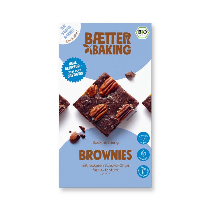 Brownies, vegan, 302g, organic cake mix for wholesale by Baetter Baking