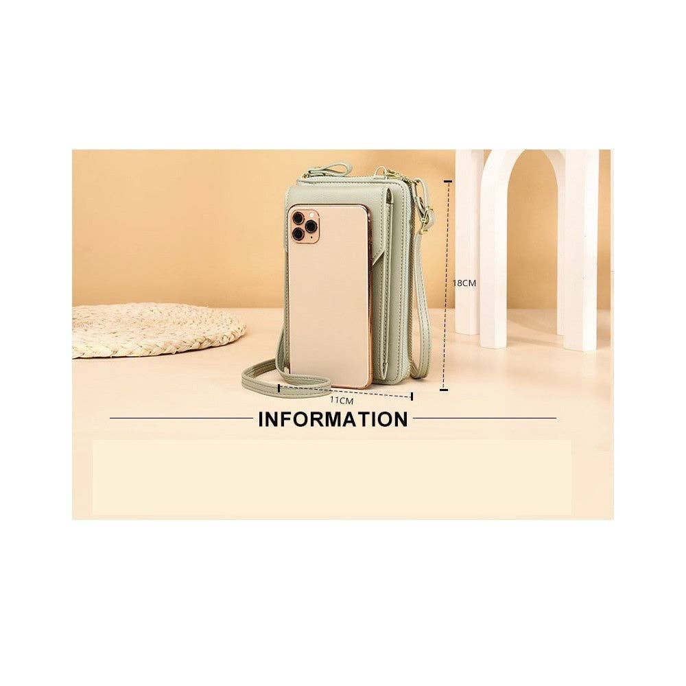 ShieldChic - Vente Sac à bandoulière – femme - Sac à bandoulière multifonctionnel en similicuir uni pour téléphone portable et portefeuille.8