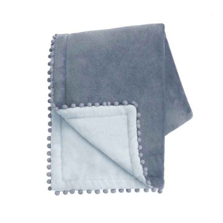 Bromelia Blanket (Slate Gray/Pastel Blue) for wholesale by Monday Moose