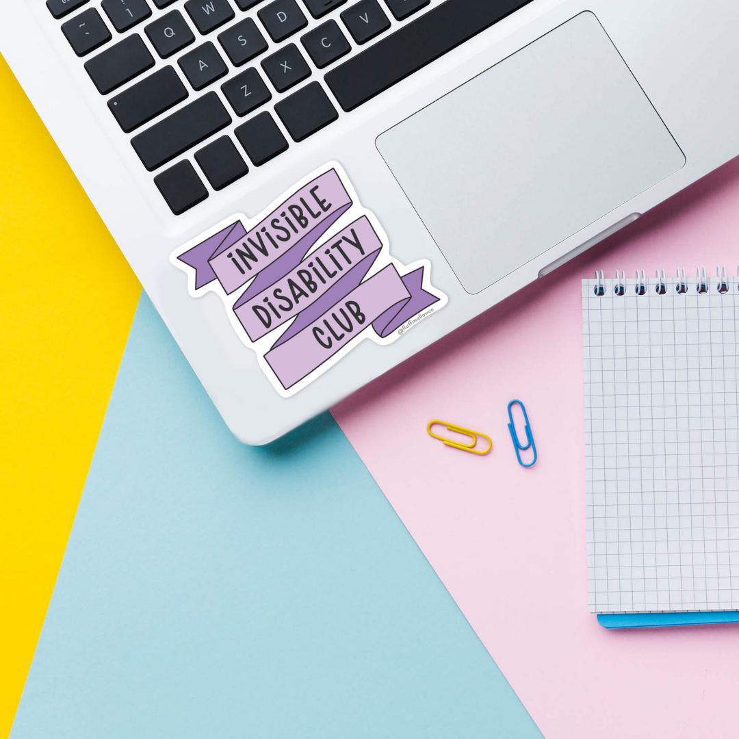 Fluffmallow (Custom duties for USA are pre-paid by us) – wholesale Sticker – Invisible Disability Club Vinyl Sticker1