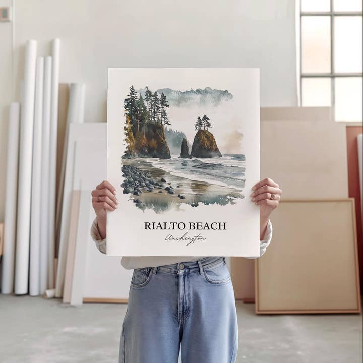 Premium Travel Art - Wholesale Art Print - Rialto Beach WA Wall Art, Olympic National Park Print, Washington Artwork, Rialto Beach Gift, Travel Print, Travel Poster, Housewarming Gift3