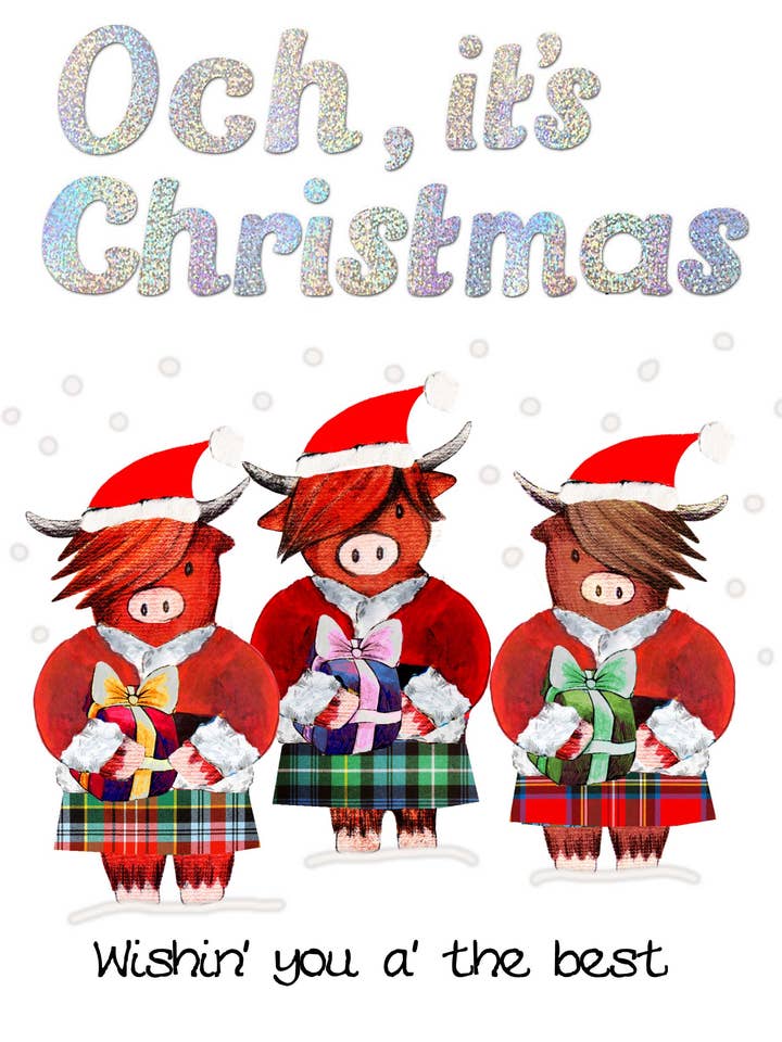Christmas Coos with Presents Card for wholesale by Wee Wishes