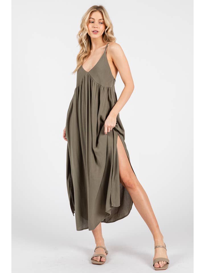 Final Touch - Venta al por mayor Vestido - Mujer - Vestido Cami de Corte Imperio con Escote en V Profundo - ND410469