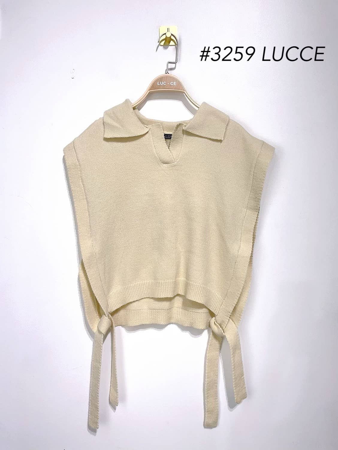 LUCCE – Engroshandel Pullover - Dame – Åben ærmeløs vest med polokrave - PU32592