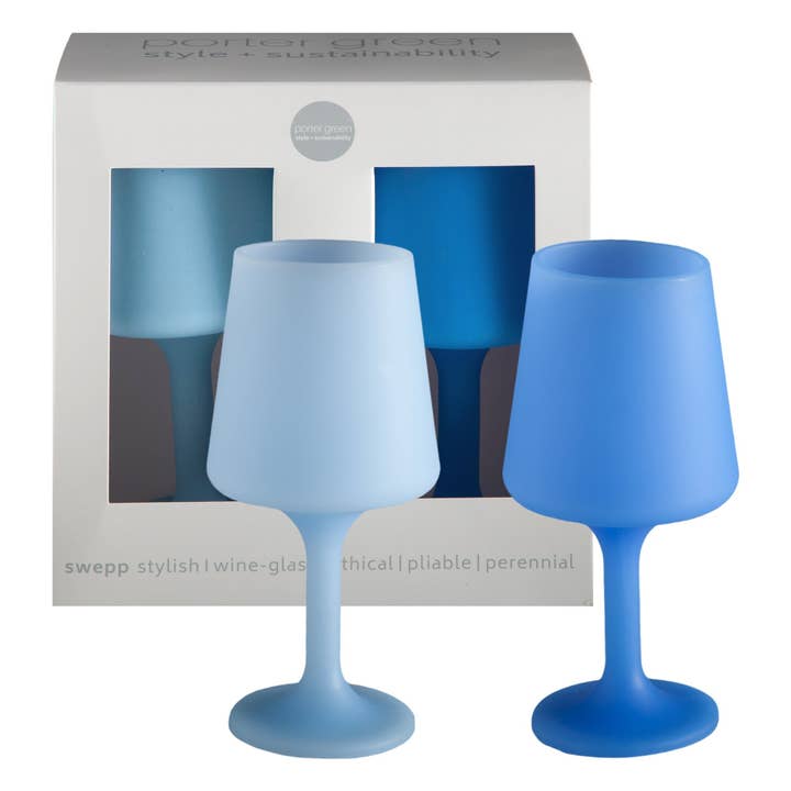 sky + kingfisher | swepp | silicone unbreakable wine glasses for wholesale by Porter Green | USA