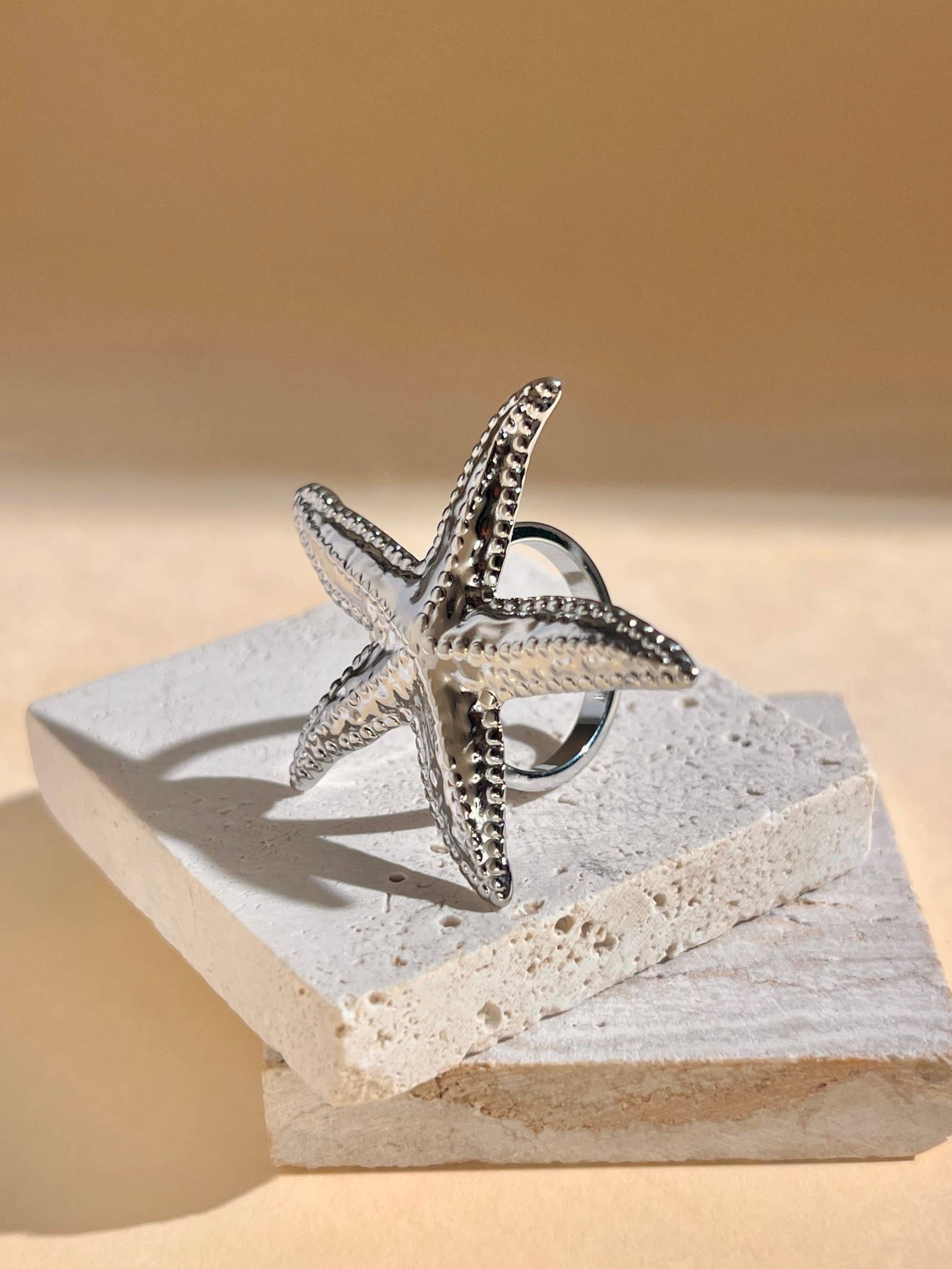COSMOS - Wholesale Cocktail/Statement Ring - Adjustable Stainless Steel Starfish Ring3