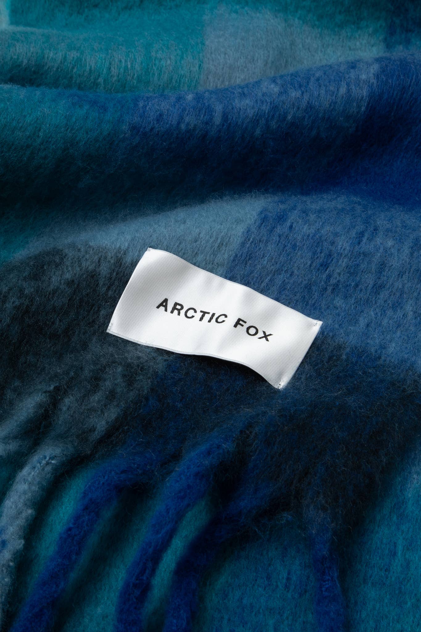ARCTIC FOX & CO. - Vente Écharpe – unisexe - L'écharpe Reykjavik - 100 % recyclée - Carreaux bleus - AH2510