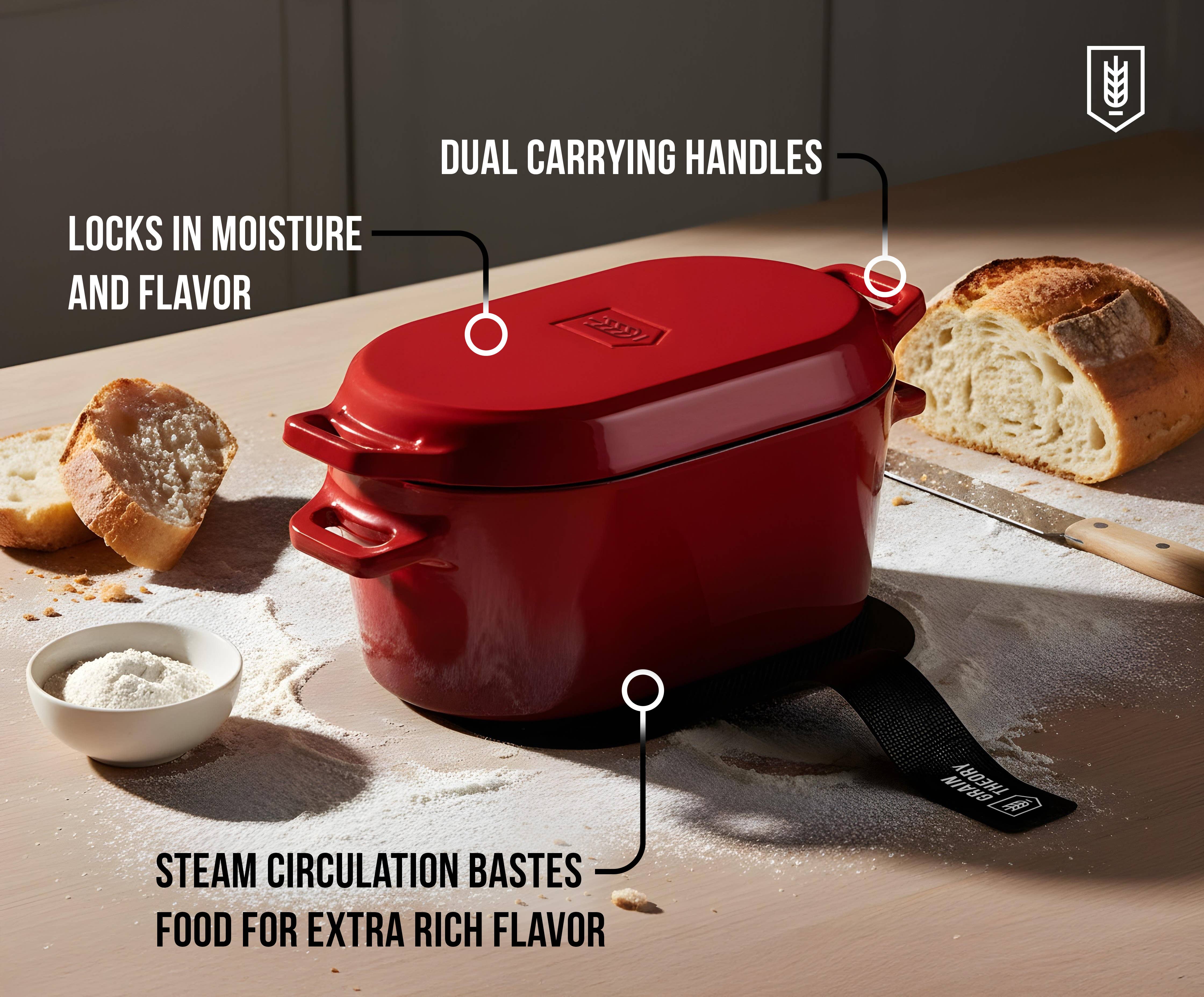 Kook - Wholesale Cooking Pot - Kook Dutch Oven with Lid, Enameled Cast Iron, 3.4 qt14