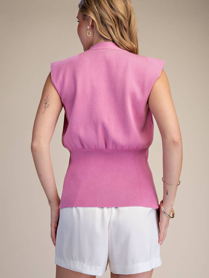 Glam - Wholesale Knit Top - Women's - Sleeveless V-Neck Knit Vest5