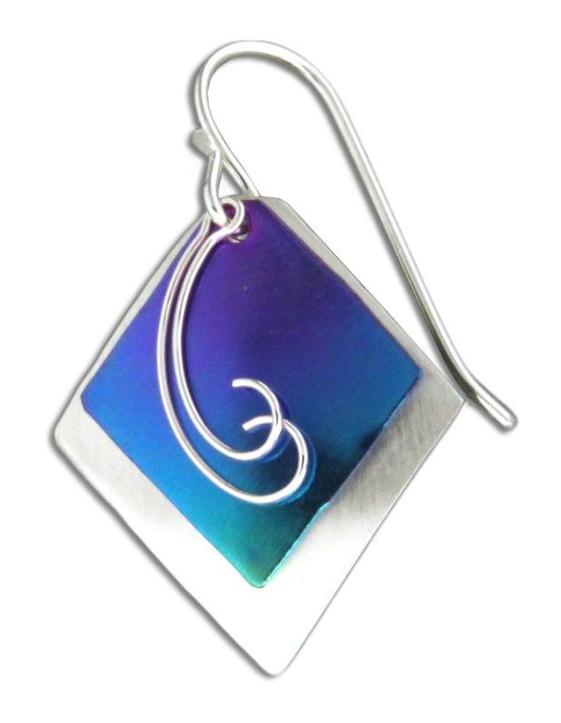 Mark Steel Jewelry - Vente Boucles d'oreilles pendantes - Boucle d'oreille en diamant Swirl1