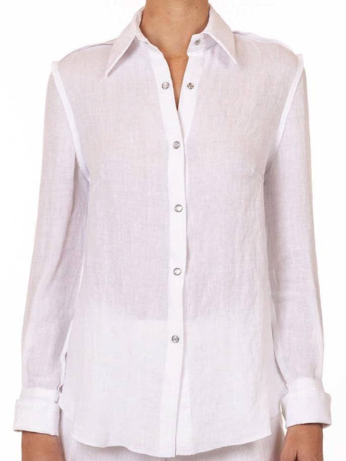 Lizzy White L/S Shirt for wholesale by Ears Of Buddha