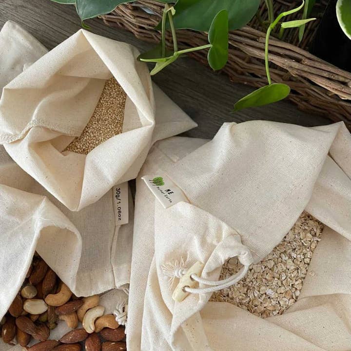 Me Mother Earth - Wholesale Grocery/Shopping Bag - Cotton Muslin Bulk Shopping Bags 3-Pack
