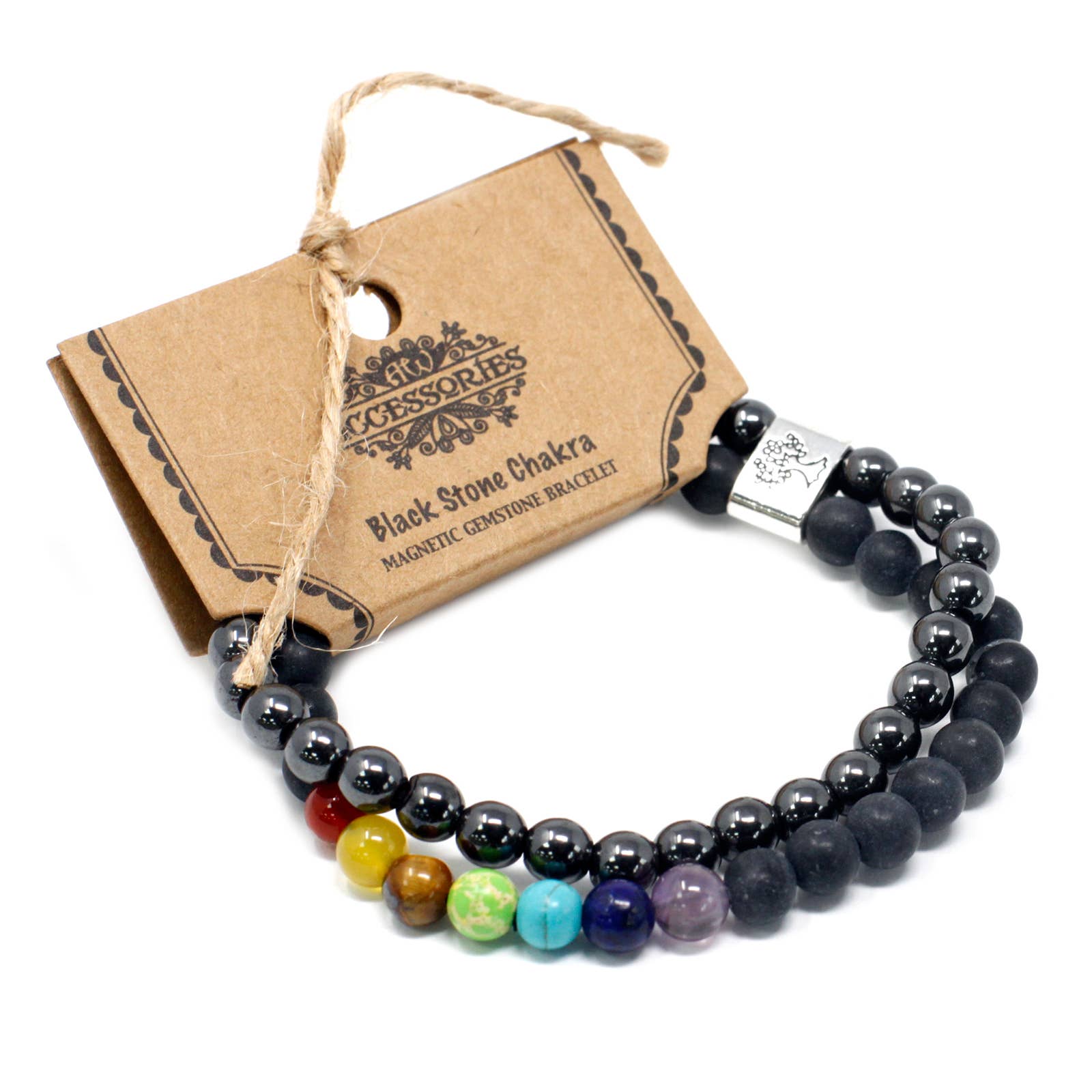 Ancient Wisdom – wholesale Beaded bracelet – Magnetic Gemstone Bracelet - Black Stone Chakra1