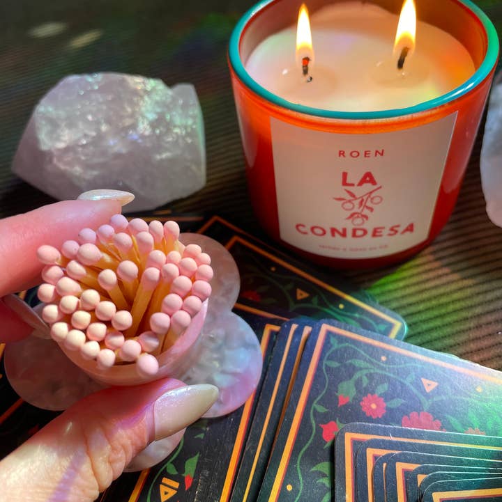 Girl Gang Craft - Wholesale Candle Holder - Aesthetic Pink Floral Match Holder + Striker 1