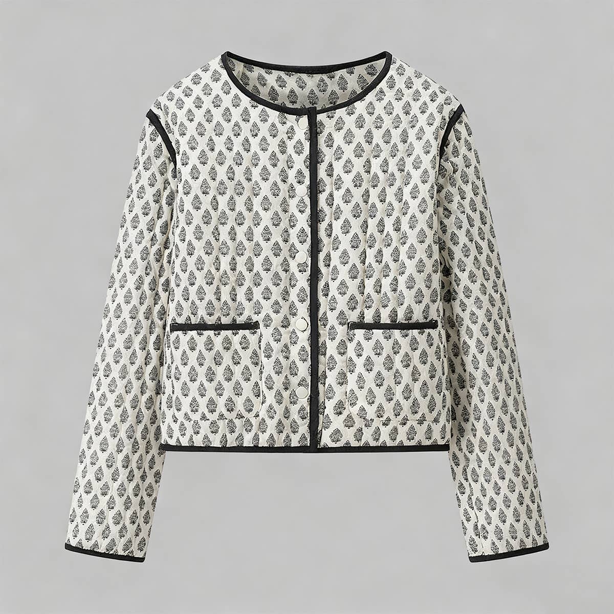 BLACKWHITE Printed round-neck quilted cotton-padded jacket for wholesale on Faire0