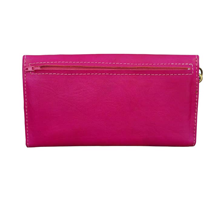 BERBER LEATHER - Wholesale Wallet - Women's - Large Leather Ladies Tri-Fold Purse12