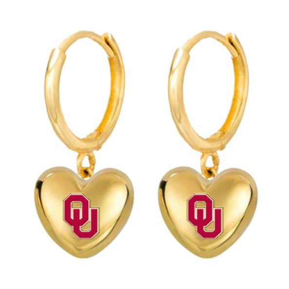 Oklahoma Sooners Hibiscus Earrings for wholesale by Shelby & Grace