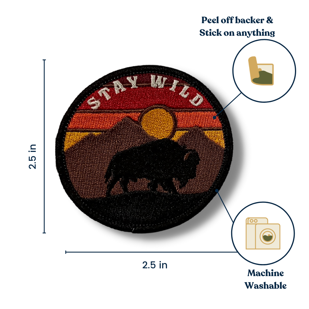 Outpatch - Wholesale Patch - Stay Wild Bison stick-on patch2