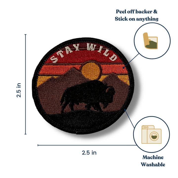 Outpatch - Wholesale Patch - Stay Wild Bison stick-on patch2