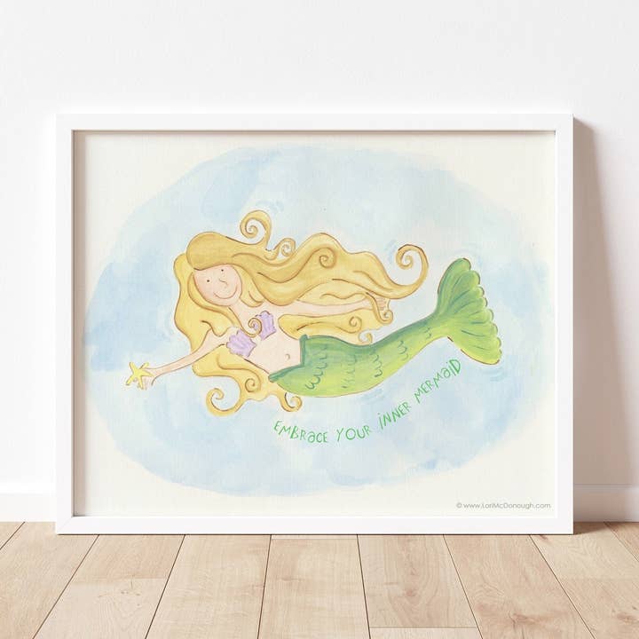 Your Inner Mermaid wall art print for wholesale by Whimsy Studios