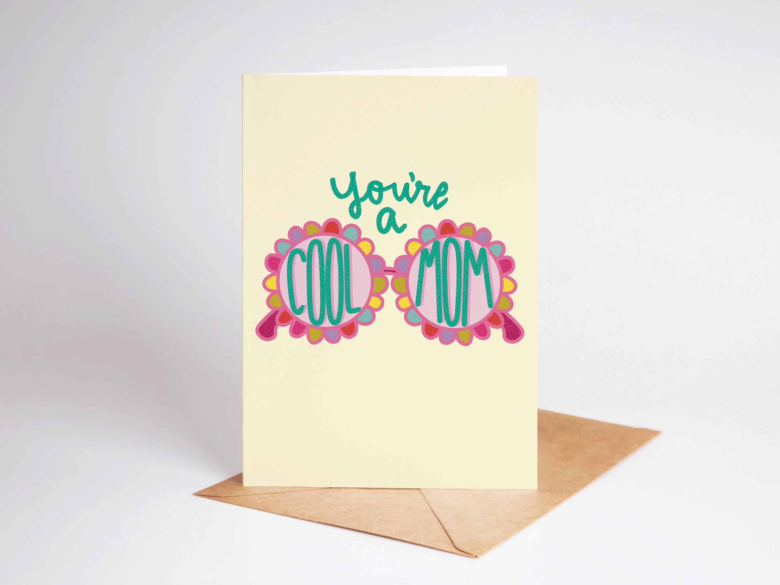 The Shelley Society - Wholesale Mother's Day Card - A Cool Mom Flower Sunglasses Mother's Day Greeting Card2