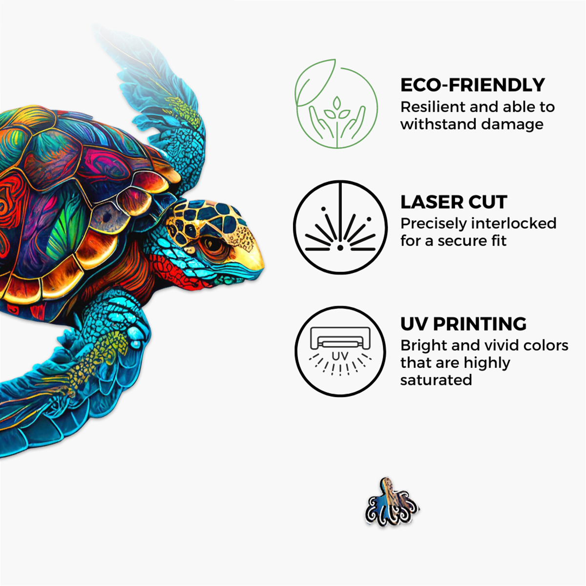 Crafthub – wholesale Puzzle – Adult – Captivating Turtle Wooden Jigsaw Puzzle - Elegant2