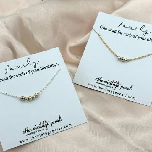 Family Blessings - Gold for wholesale by The Vintage Pearl