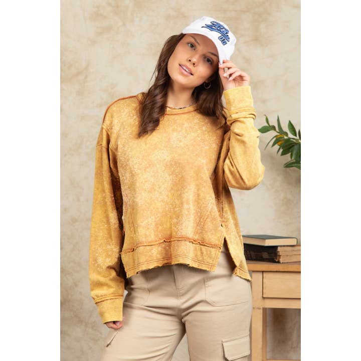 Vintage Washed Solid Casual Top for wholesale by Apolline