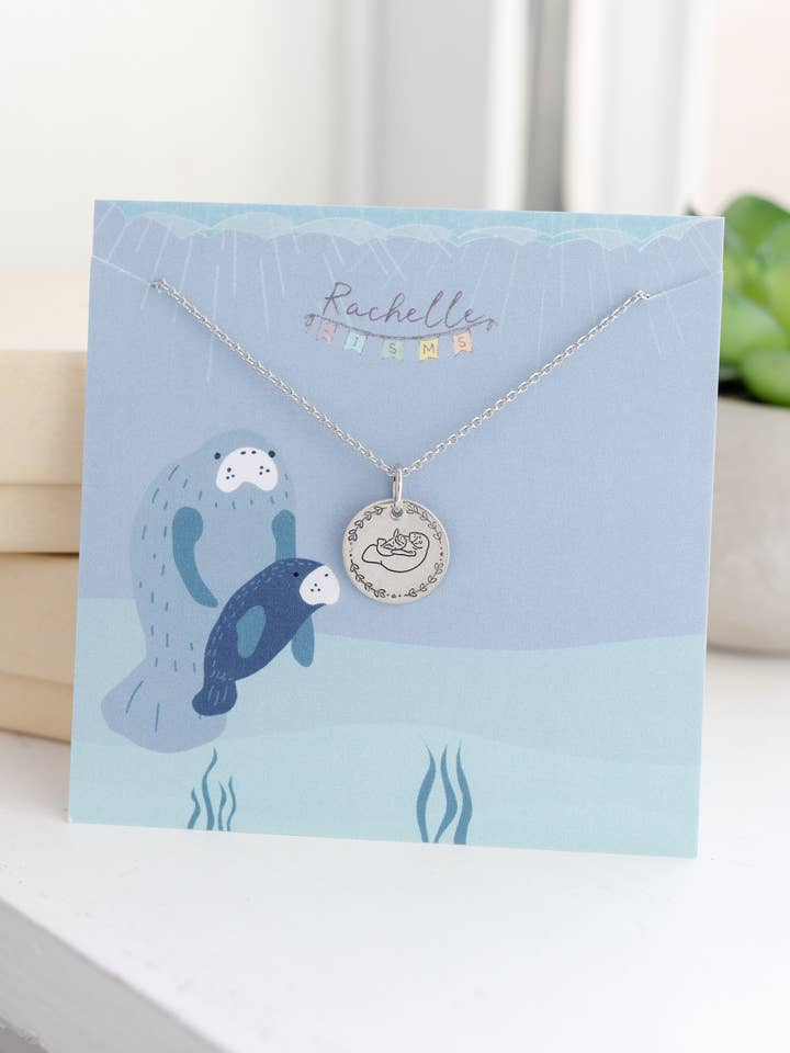 Mom and Baby Manatee Necklace - Animal-Inspired Jewelry for wholesale by Rachelle-isms