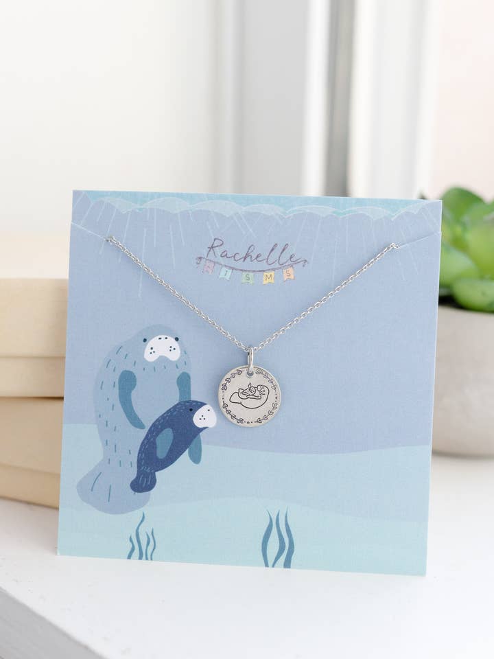 Mom and Baby Manatee Necklace - Animal-Inspired Jewelry for wholesale by Rachelle-isms