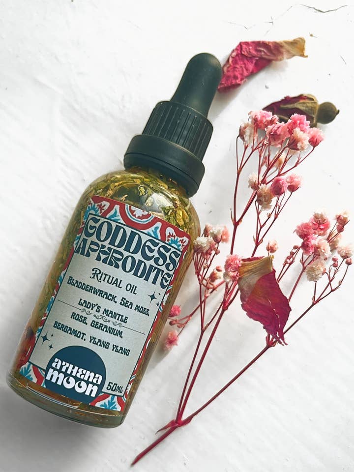 Huile rituelle végétale GODDESS APHRODITE pour la vente par ATHENA MOON APOTHECARY