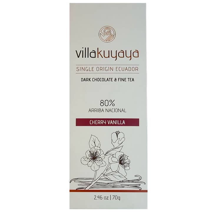 Villakuyaya Premium Dark Chocolate - Vente Barre chocolatée - Chocolat Noir Cerise Vanille 80%1