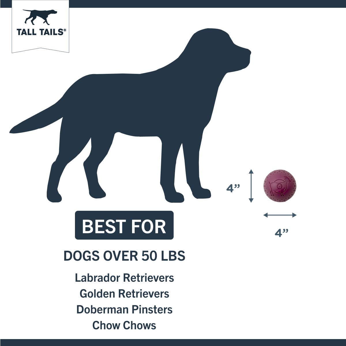 Tall Tails – wholesale Pet fetch ball – Dog – Tall Tails GOAT Sport Ball, Large3