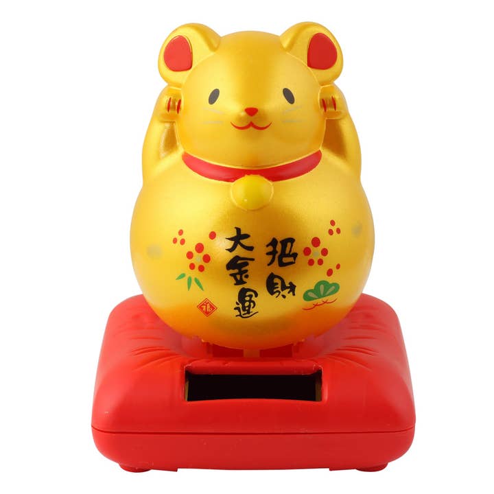 Heldig kattemus Maneki-neko vinkende kattesoller 10,5 cm guld for engroshandel hos Tribal Trade GmbH