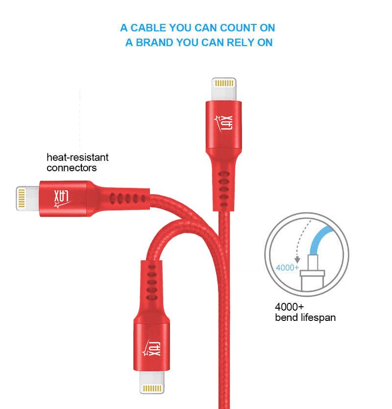 LAX Gadgets - Wholesale Charging Cable - High Speed Certified iP/ipad charging Cables - Retail Pack6