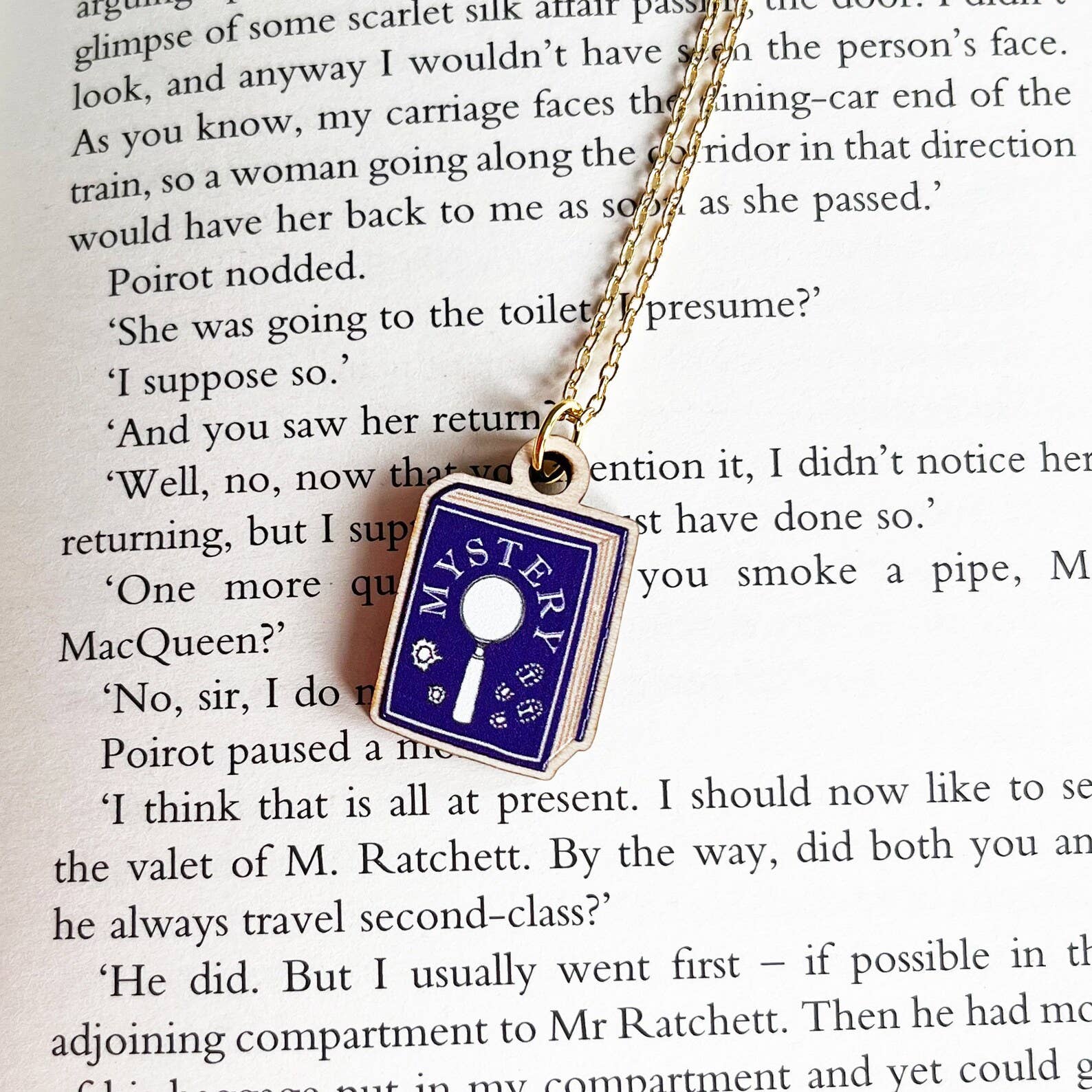 Quote and Quill - Wholesale Pendant/Charm Necklace - The Mystery Reader Book Necklace2
