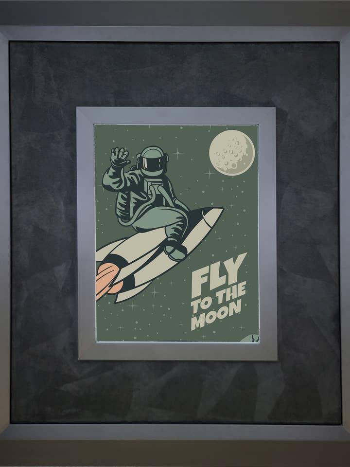 Envolez-vous vers la lune avec Gallery Black and Fabric pour la vente par The Brightener Group