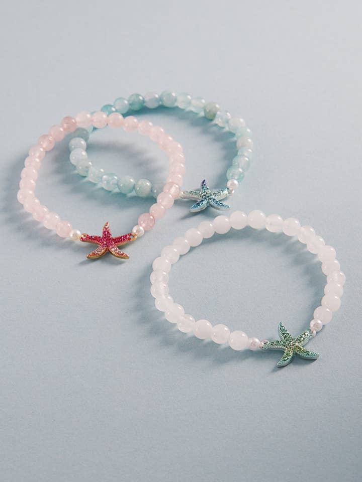 Summer Sealife Starfish Gradation Stretch Bracelet for wholesale by Designature New York