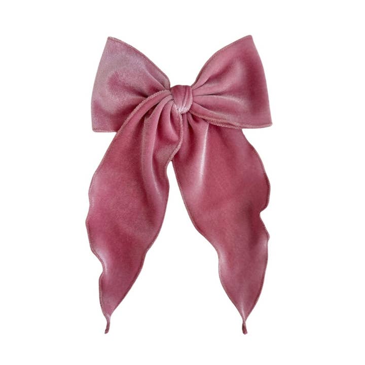 Rosa Frosted//Laço de Fay em Veludo por atacado de Shay+Dash