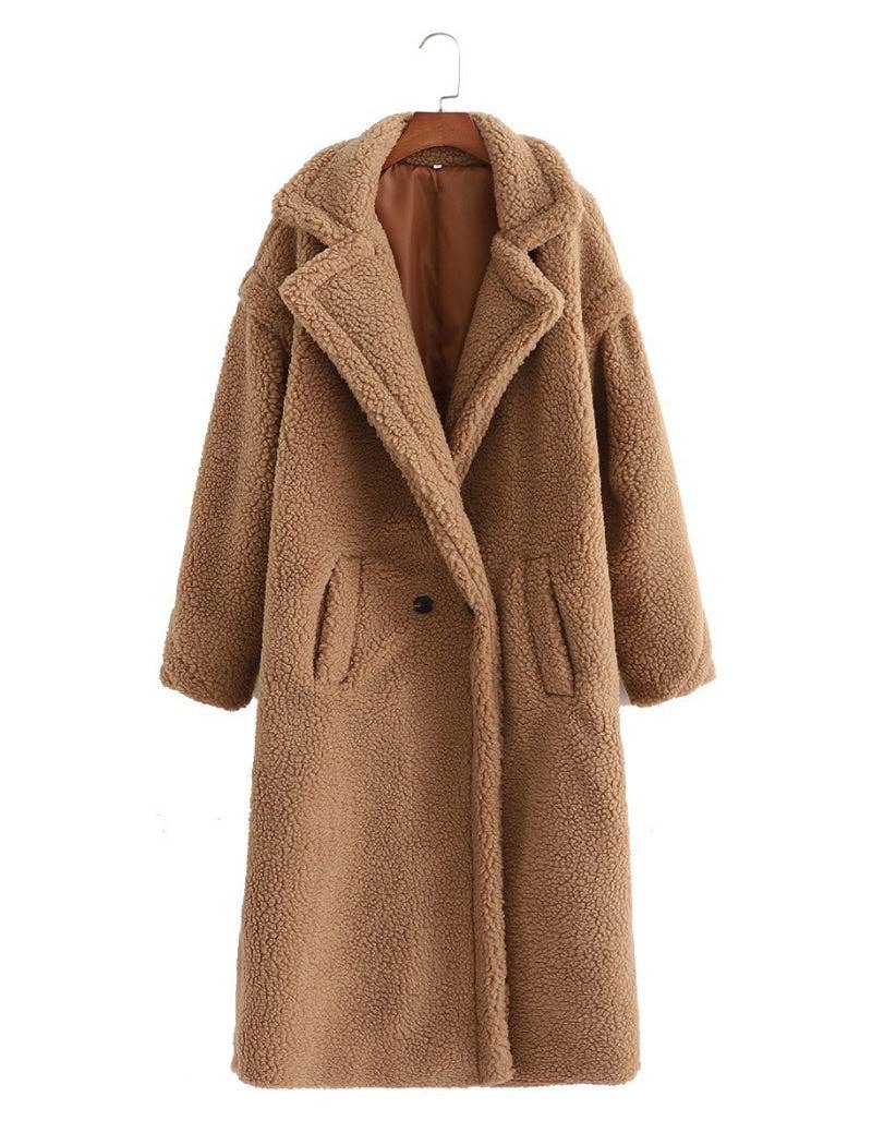 safistyle - Wholesale Fur/Faux Fur Coat - Women's - Teddy Coat with Notched Lapels