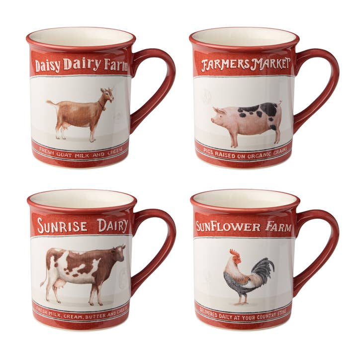 Certified International - Vente Tasse à café - Mug de Ferme Vintage 16 oz. 4 assortis 16 oz1