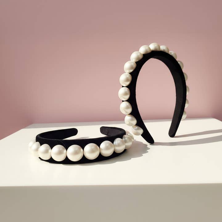 Arya Jewellery Wholesale - Wholesale Fashion Headband - Women's - Embellished Velvet Pearl Hair band1