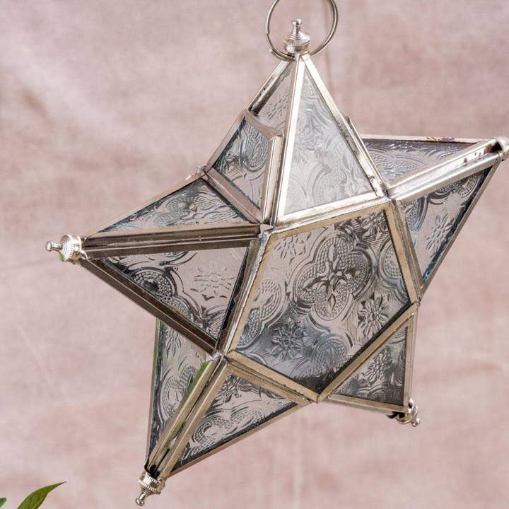 Mytri Designs – wholesale Accent/desk lamp – Glass Star Hanging Lantern