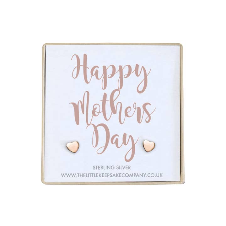 Rose Gold Vermeil Quote Earrings - Happy Mothers Day for wholesale by The Little Keepsake Company