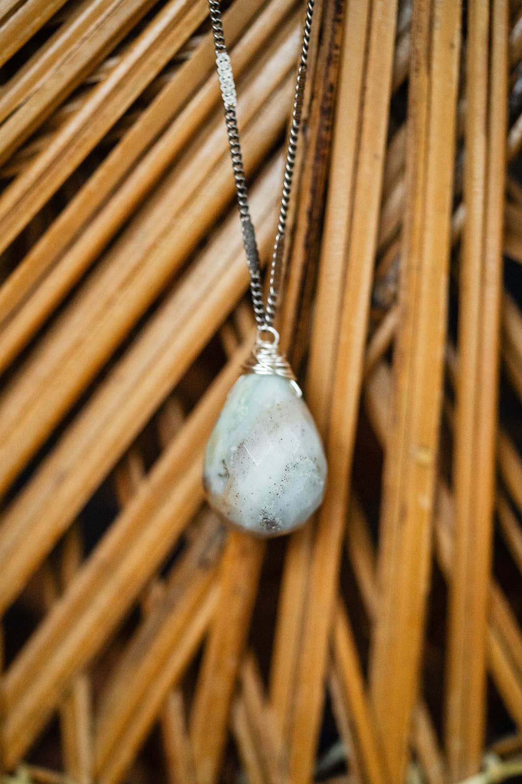 Bella Vita Jewelry – wholesale Pendant/charm necklace – Zara Natural Stone Drop Necklace | Amazonite1