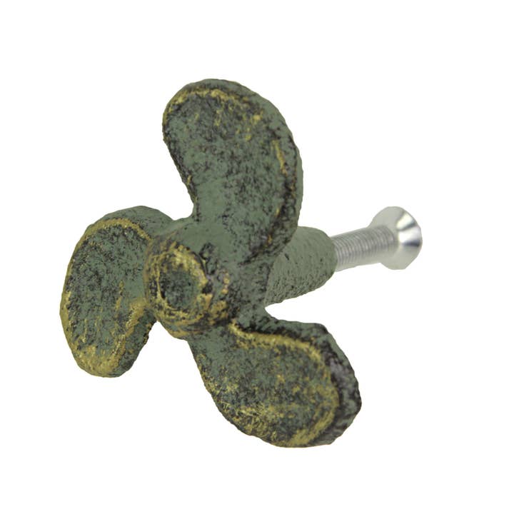 Zeckos - Wholesale Knob/Pull - Set of 6 Verdigris Cast Iron Boat Propeller Drawer Pulls