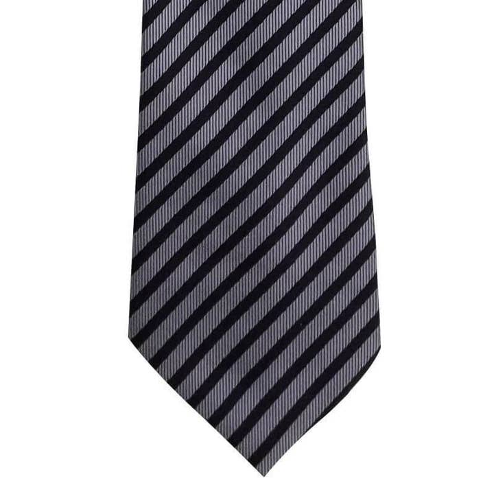 GoTie - Vente Cravate – homme - Cravate skinny à rayures grises et noires2